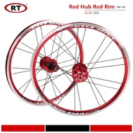 RT A100 406/451 20 Inch Folding Bike BMX Ultra Light Wheel Set Front 2 Rear 5 Bearing Hub Wheelset D