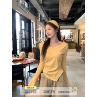 Wu 77 Commuter V-Neck Top - Pleated Waist & Flared Sleeves for Slim Look