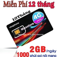 ( CÓ ESIM ) Sim 4G Vinaphone Big50Y - TD49 - FHappy - U1500 - 12D159G Data Tốc Độ Cao Đến 500GB 1 Th