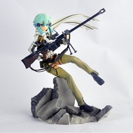 【Classic Collection Genuine Anime Dolls】20cm Anime Action Figure Asada shino SAO Sinon Sitting GGO G