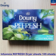 Downy® Infusions Refresh Dryer Sheets 105 200 Sheets แผ่นหอมอบผ้า ดาวน์นี่ อินฟิวชั่น รีเฟรช แผ่นปรั