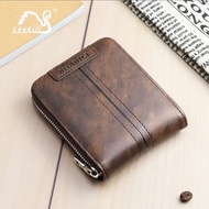 7svf Men's wallet with zipper, small men's PU leather coin wallet, men's business currency wallet multifunctional card holderMen Wallets