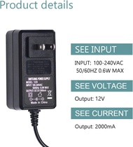 12V 2A Switching AC/DC Power Supply Adapter Wall Charger US Plug (2.1mm X 5.5mm,12 Volt - 2amp)