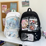 Korean Style Ita Backpack Ita Bag Anime Badges Display Transparent Backpack Student School Bag Large