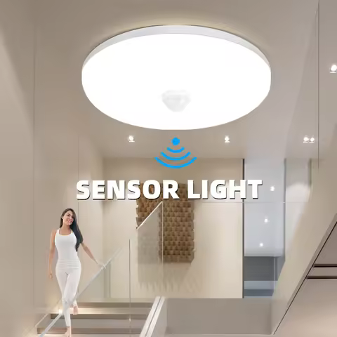 Led Ceiling Lamp With Sensor PIR Motion Sensor Ceiling Light 110V 220V Smart Home Lights 15W 20W 30W