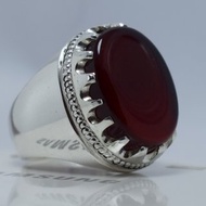 天然紅血絲葉門 Aqeeq 戒指 Yamni Akik 葉門 Aqiq Yaman 瑪瑙戒指 男款