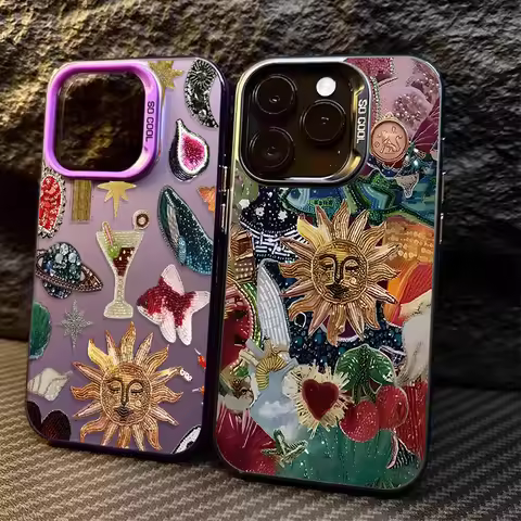 Luxury Abstract Sun Phone Case for vivo Y03 Y78 Y36 Y100 Y27 Y17s Y16 Y02 Y22s V30e V40 V27e V29e S1