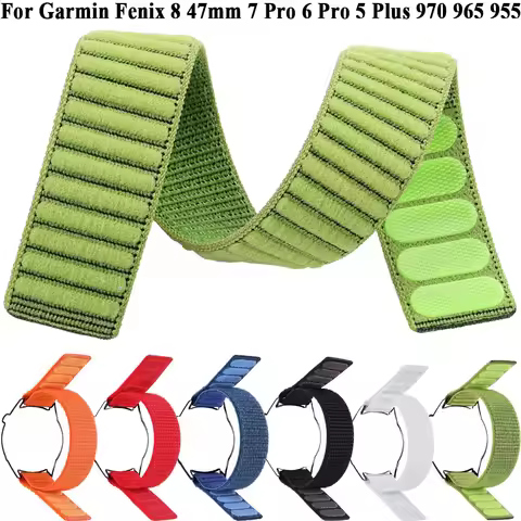 22mm Hook Loop Nylon Strap Watchband For Garmin Fenix 8 7 6 Pro Epix 2 Forerunner 970 965 955 945 93