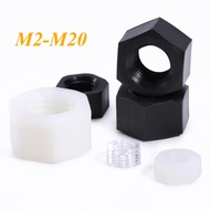 Black/white/transparent Nylon Hex Nut M2/M2.5-M20 Nylon Hex Nut Nut
