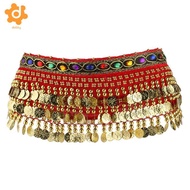 [utruiut0k] Women's Belly Dance Gold Coins Tassel Belt Hip Scarf