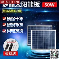 全新50W多晶硅太陽能板發電板光伏發電系統充電12V家用——