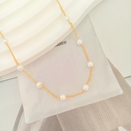 Nixary Faux Pearl Necklace for Women Elegant Minimalist Adjustable 37cm+7.5cm 2.2g Pearl Choker Neck