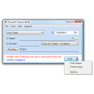 CHEQUE WRITER SOFTWARE (CD FORMAT)