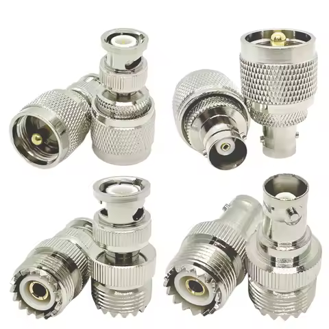 BNC to PL259 SO239 4 Type RF Connector Kit Coaxial BNC Male Female to UHF Male Female Radio Adapter 