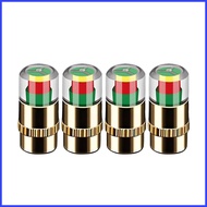Tire Pressure Caps With Sensor 4 Pieces 3-Color 2.4Bar 36PSI Monitor Valve Stem Caps for Automotive 