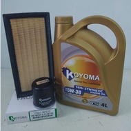 PERODUA MYVI 2018year , PERODUA ARUZ OIL FILTER + AIR FILTER + KOYOMA 5W30 SEMI SYNTHETIC ENGINE OIL