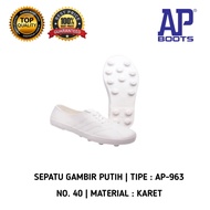 White AP Boots Gambir Rubber Shoes White Gambir ShoesTALI no. 40 Ap Boots For Garden FarmPETANI Gamb