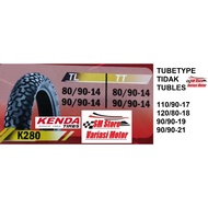TIRE DUALPURPOSE SEMI RIMBA KENDA MOTOR TIRES K280 TUBLES TUBETYPE/ Ring 14 17 18 19 21 80/90-14 90/