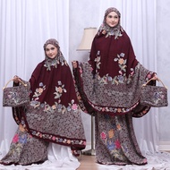 Mukena Batik Pekalongan Encim Maroon Kain Rayon Super