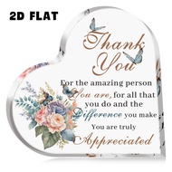 Heart Shaped Acrylic Plaque Thank You Gift for Friends Teacher Mentor Coworker Employee Appreciation