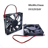 DC 5V 12V 24V 8015 8cm 80mm fan 80x80x15mm 2pin xh 2.54 cooling fan sleeve for router chassis power 