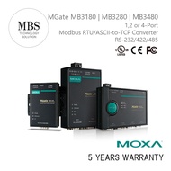 MOXA Brand New MGate MB3180 + MOXA UK Plug Industrial Modbus RTU/ASCII -to-TCP Converter | UL CE FCC