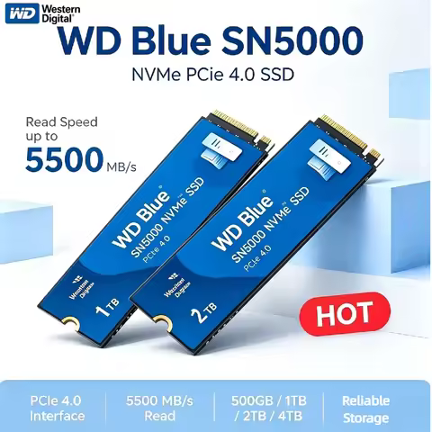M.2 2280 WD Blue SN5000 NVMe PCIe Gen4 SSD 1TB 2TB Western Digital Internal Solid State Drive 4TB Fo