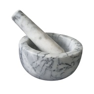 NORDIC MARBLE GREY MORTAR AND PESTLE