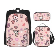 Tokidoki Backpack Student Cartoon Canvas School Bag Pencil Case Lunch Bag Three-piece Men's and Women's School Bags