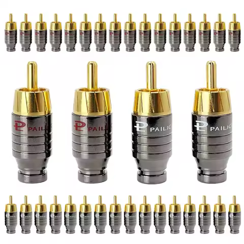 4/8/16PCS RCA Plug Jack Luxury Soldering Gold Plated Speaker Connector Audio Output/Input Adapter Pl