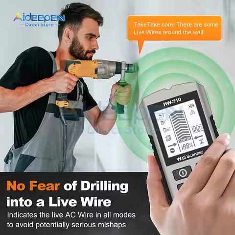 HW-710 Stud Finder Wood Studs Metal Detecion Detection of live cable Metal Depth Measurement Finder