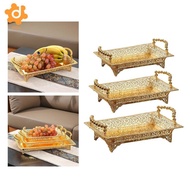 [utruiut0k] Iron Golden Fruit Tray Counter Tray,Desert Tray Organizer with Handles,Hotel KTV Vanity 