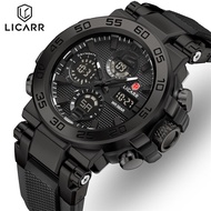 LICARR Original Brand Mens Sports Watches Dual Display Digital Watch Men Fashion Waterproof Military