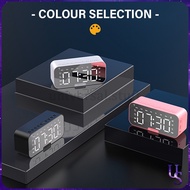 [US] Jam Kaca Digital LED Speaker Bluetooth Dengan Alarm Dinding