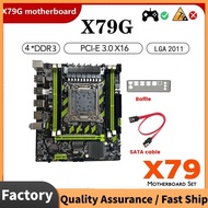 X79G Motherboard+ Cable+Bezel LGA2011 4XDDR3 RECC Slot M.2 NVME PCI-E X16 6XUSB2.0 SATA3.0 Server Ga