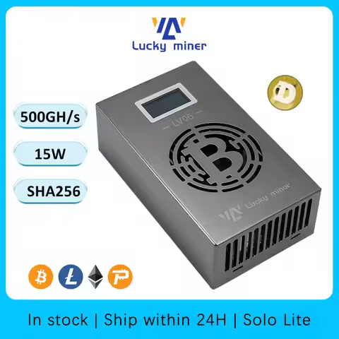 Lucky Miner LV06 500GH/S With BM1366 Asic Chip Silent Bitcoin Solo Mini Miner Support Sha256 BTC BCH