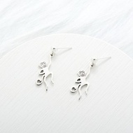 【Angel & Me】可愛 猴子 Monkey s925 純銀 耳環 (可改夾式)