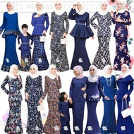 Baju Kurung Sedondon Bridesmaid Family Navy Blue Dark Blue READY STOCKS