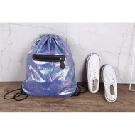 There Is Also A Pocket Outside Uk BHS Double Layer Laser Waterproof Backpack Drawstring Bag Shoe Sch