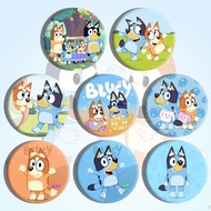 Bluey Badges Button Pin Handmade Brooch For Clothes Bluey Round Brooch Tinplate Bluey Brooches Badge