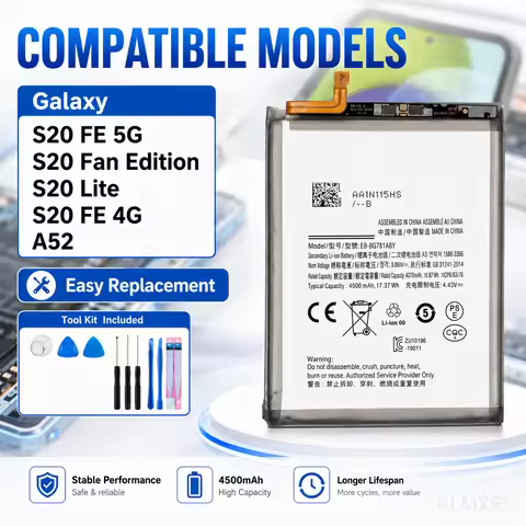 4500mAh B-BG781ABY Durable Stable Battery Replacement For Samsung S20 FE 5G SM-G781 A52 SM-A526 Mobi