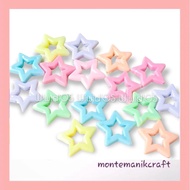 BEADS (7 pieces) 20 mm STAR PLASTIC BEADS PTL08 MONTEMANIK CRAFT