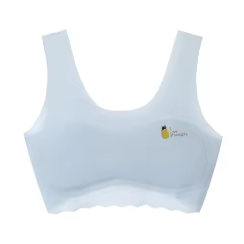 6pcs Girls Solid Color Bra Teen Developmental Vest Bra Pupil Thin Ice Silk Seamless Middle School St