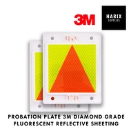 P Plate for Probation Drivers Car Class 3 Luminous Reflective Surface Adhesive Sticker 3M Diamond Gr