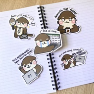 Midnight Otter Corporate Sticker, Vinyl Decal, Laptop Deco