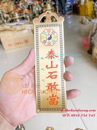 Thẻ Kim Bài Bằng Đồng: Thiên Quan Tứ Phước Thái Sơn Thạch Cảm Đương Cát Tinh Cao Chiếu