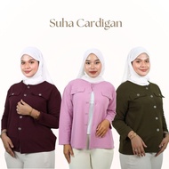 Amiably SUHA Cardigan Wanita Soft Cotton Waffle Butang Penuh