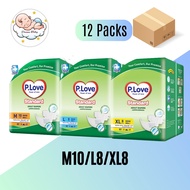 P.Love Plove Standard Adult Tape Diapers - M10 / L8+1 / XL8 [12 Packs/Carton]
