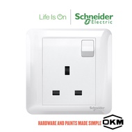 Schneider Electric 13A Single Gang Switched Socket, White