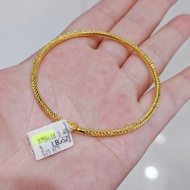 EMAS 375 GELANG TANGAN CORAK KILAT KOSONG 9K BANGLE SHINNING DESIGN NEW SIMPLE HOLLOW 6CM DIAMETER